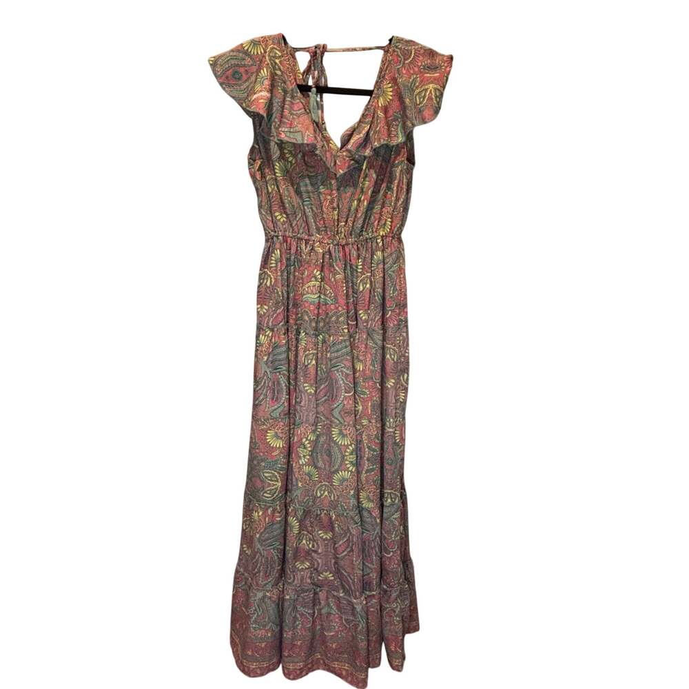Boemo Paisley Print Tiered Maxi Dress - size Small